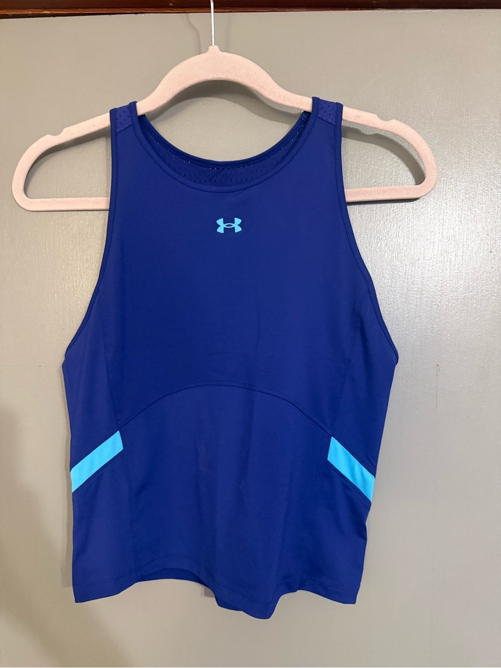 Under Armour blue & teal mesh-back Athletic Tank Top
